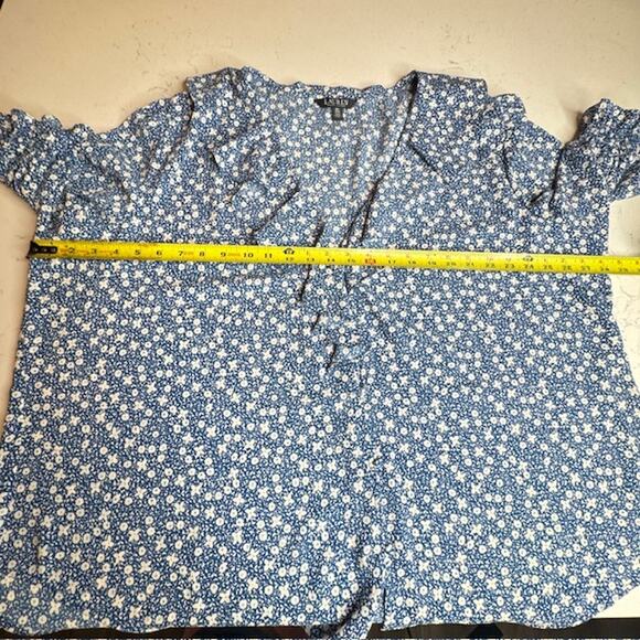 Ralph Lauren Sz 3XL Plus Floral Crepe Ruffle Blouse Black Label - Picture 9 of 12